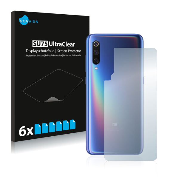 6x Savvies SU75 Screen Protector for Xiaomi Mi 9 (Back)