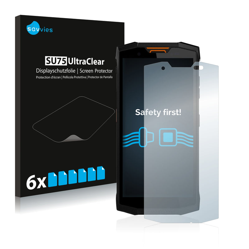 6x Savvies SU75 Screen Protector for Doogee S80