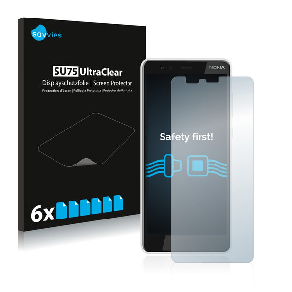 6x Savvies SU75 Screen Protector for Nokia 3.1 A