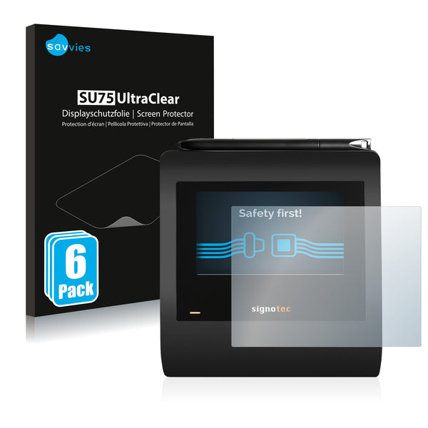 6x Savvies SU75 Screen Protector for Signotec Zeta
