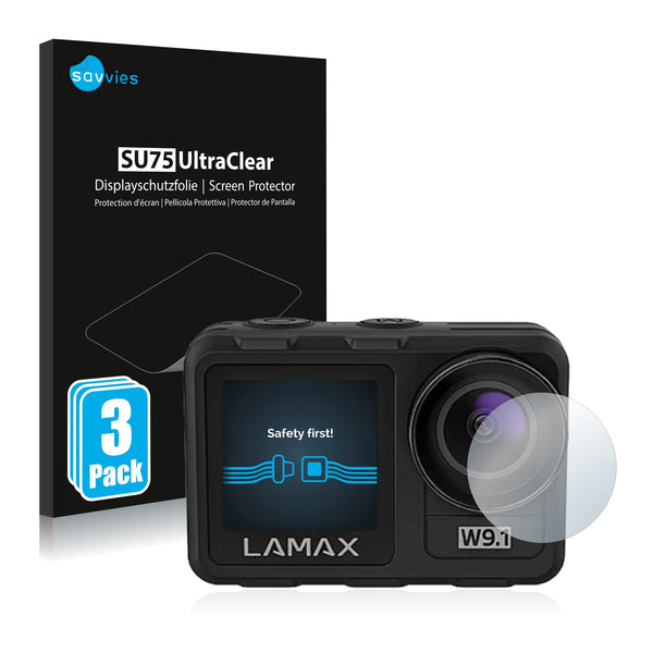 6x Savvies SU75 Screen Protector for Lamax W9.1 Lens (housing)