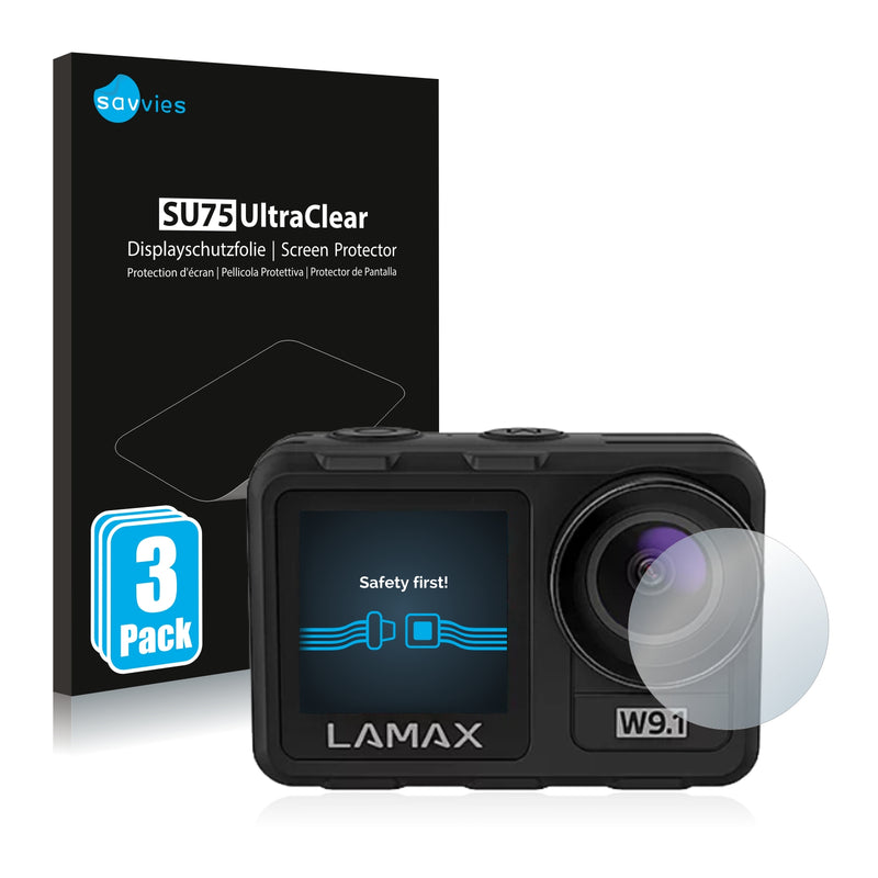 6x Savvies SU75 Screen Protector for Lamax W9.1 Lens (housing)