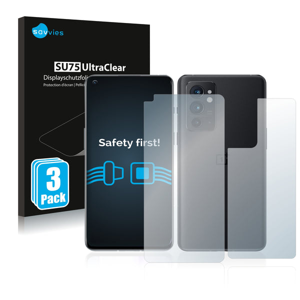 6x Savvies SU75 Screen Protector for OnePlus 9RT 5G (Front + Back)