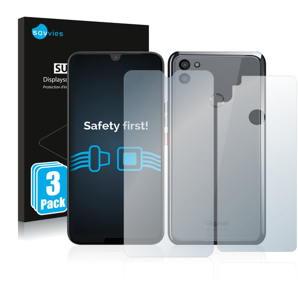 6x Savvies SU75 Screen Protector for Gigaset GS5 (Front + Back)