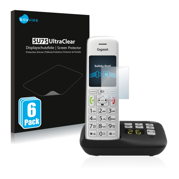6x Savvies SU75 Screen Protector for Gigaset E390A