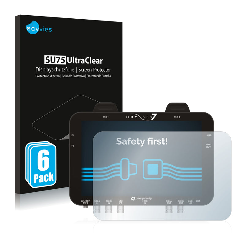 6x Savvies SU75 Screen Protector for Convergent Design Odyssey 7