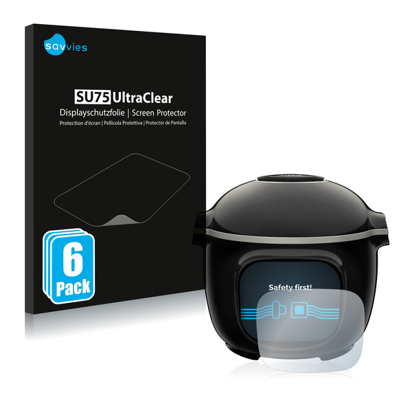 6x Savvies SU75 Screen Protector for Krups Cook4me Touch Wifi