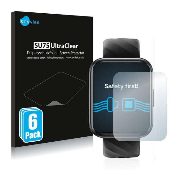 6x Savvies SU75 Screen Protector for Realme Dizo Watch D