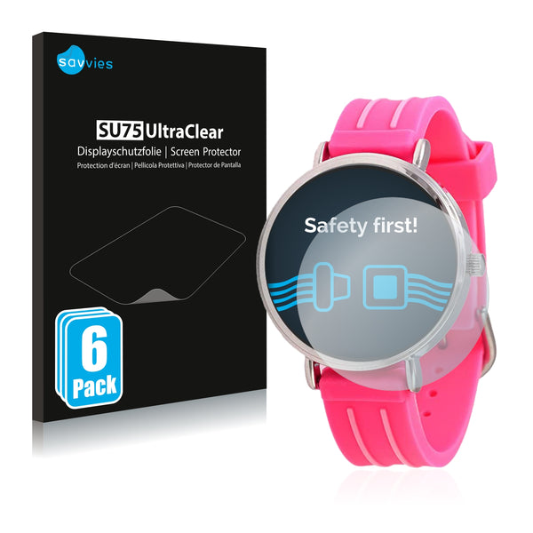6x Savvies SU75 Screen Protector for Kiddus Children's Learning Watch