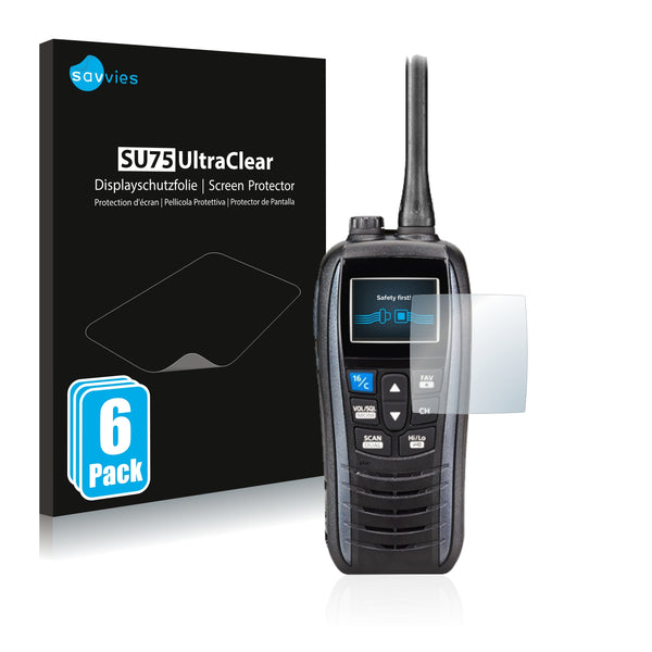 6x Savvies SU75 Screen Protector for Icom IC-M25EURO