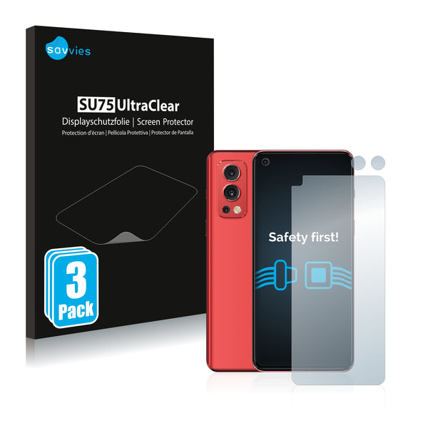 6x Savvies SU75 Screen Protector for OnePlus Nord 2 5G (Front + cam)