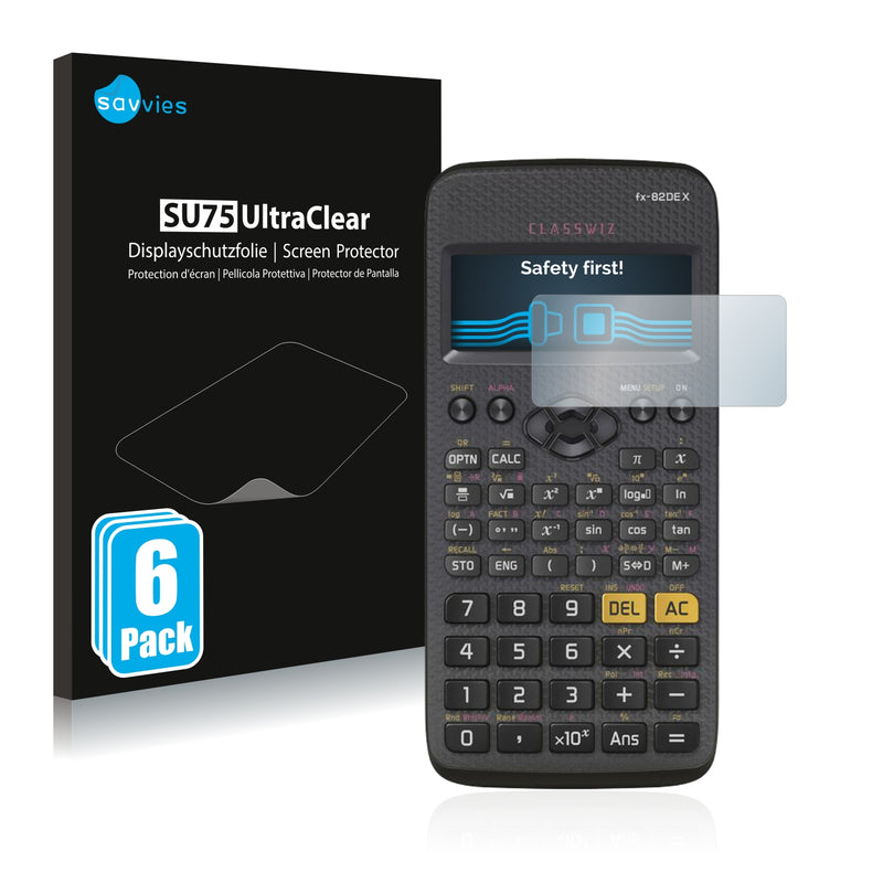 6x Savvies SU75 Screen Protector for Casio FX-82DE X