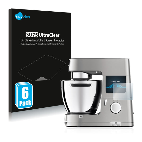 6x Savvies SU75 Screen Protector for Kenwood KCL 95 cooking chef XL.