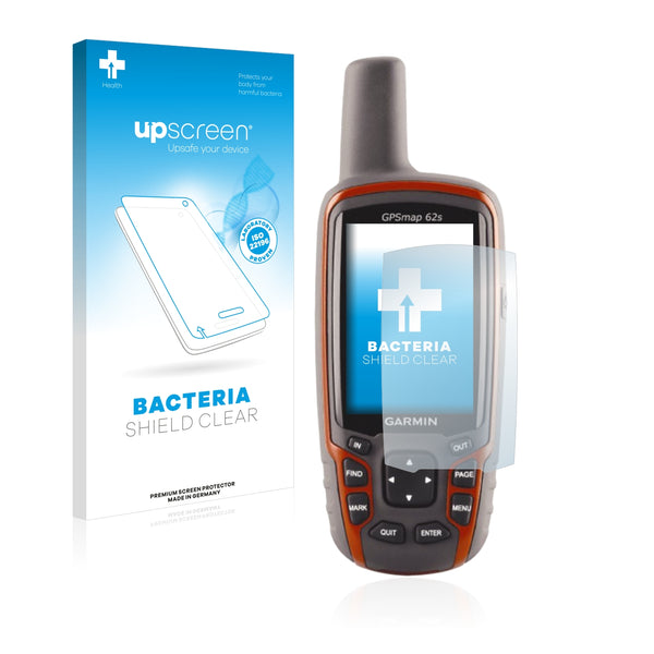 upscreen Bacteria Shield Clear Premium Antibacterial Screen Protector for Garmin GPSMAP 62s