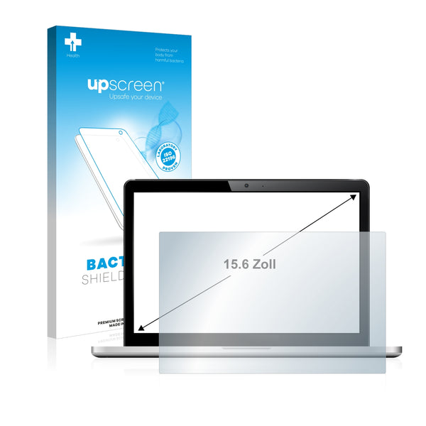 upscreen Bacteria Shield Clear Premium Antibacterial Screen Protector for Laptops and Ultrabooks with 15.6 inch Displays [345 mm x 194 mm, 16:9]