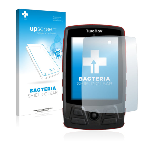 upscreen Bacteria Shield Clear Premium Antibacterial Screen Protector for TwoNav Aventura Motor