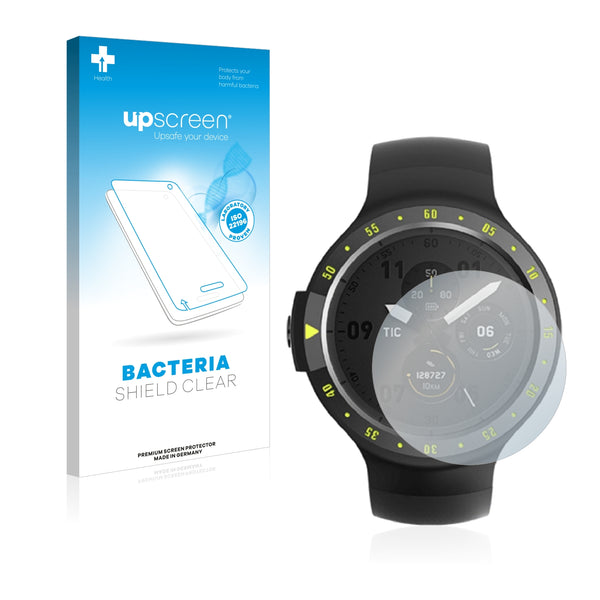 upscreen Bacteria Shield Clear Premium Antibacterial Screen Protector for Mobvoi Ticwatch S Knight
