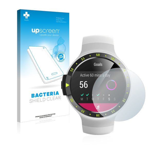 upscreen Bacteria Shield Clear Premium Antibacterial Screen Protector for Mobvoi Ticwatch S Glacier