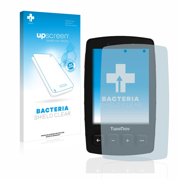upscreen Bacteria Shield Clear Premium Antibacterial Screen Protector for TwoNav Trail 2 Bike