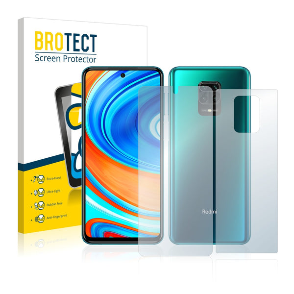 BROTECT AirGlass Glass Screen Protector for Xiaomi Redmi Note 9 Pro Max (Front + Back)