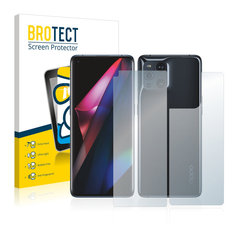 BROTECT AirGlass Glass Screen Protector for Oppo Find X3 (Front + Back)