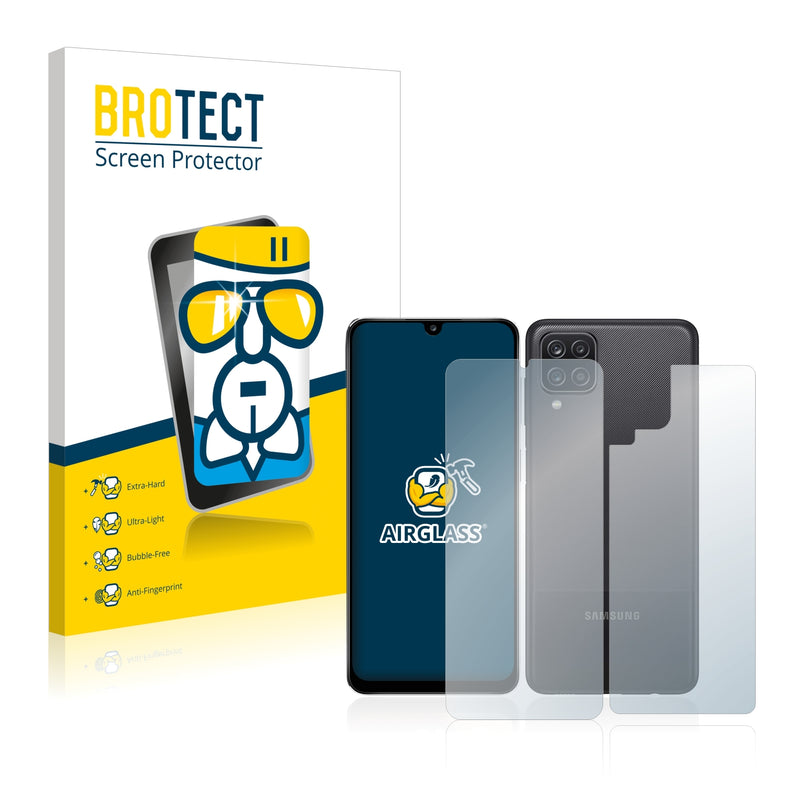 BROTECT AirGlass Glass Screen Protector for Samsung Galaxy A12 Nacho (Front + Back)