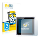 3x BROTECT AirGlass Glass Screen Protector for Apple iPod nano 2011 (6th. generation)
