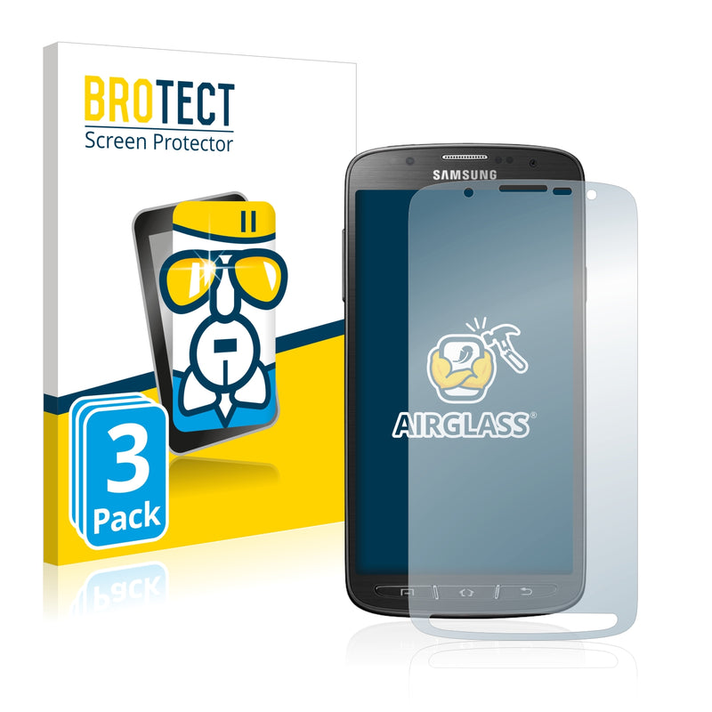 3x BROTECT AirGlass Glass Screen Protector for Samsung Galaxy S4 Active I9295