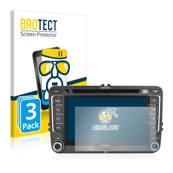 3x BROTECT AirGlass Glass Screen Protector for Zenec E>Go 7