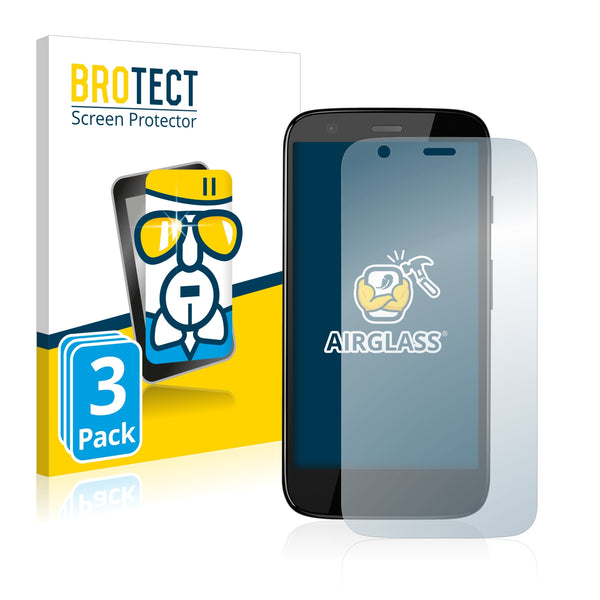 3x BROTECT AirGlass Glass Screen Protector for Motorola Moto G 4G (2013)