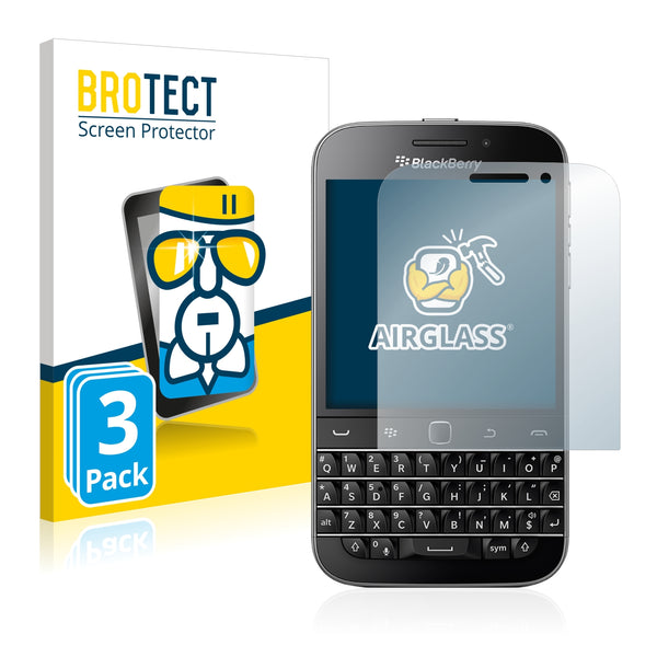 3x BROTECT AirGlass Glass Screen Protector for Blackberry Classic Q20