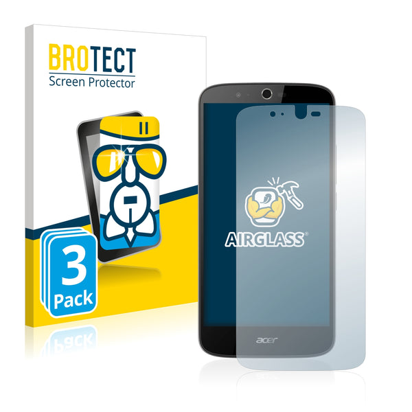 3x BROTECT AirGlass Glass Screen Protector for Acer Liquid Zest Plus