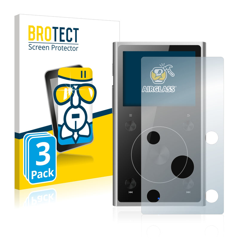 3x BROTECT AirGlass Glass Screen Protector for FiiO X1 II