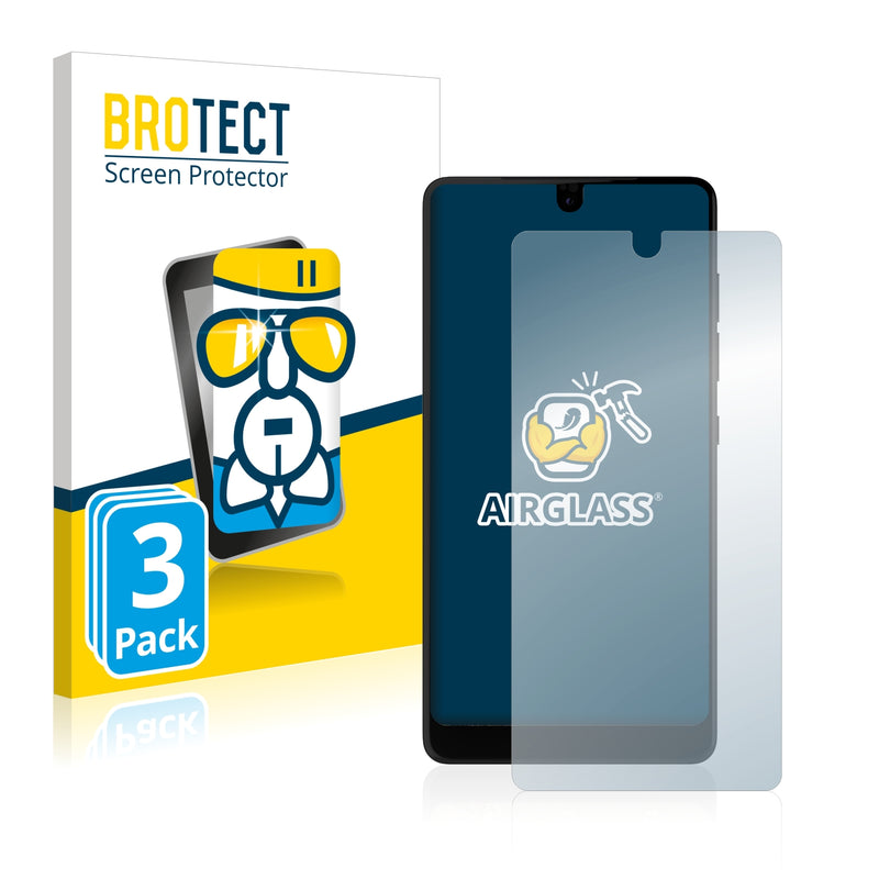 3x BROTECT AirGlass Glass Screen Protector for Essential PH-1