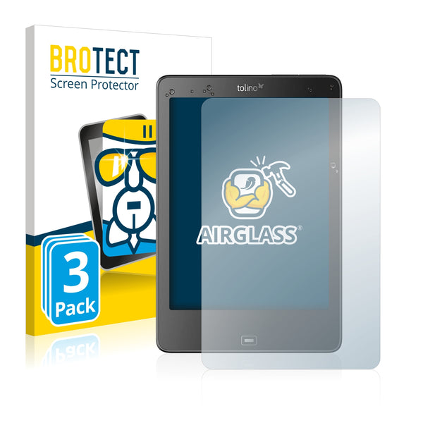 3x BROTECT AirGlass Glass Screen Protector for Tolino Epos