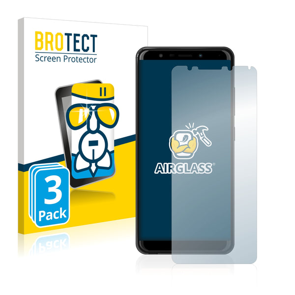 3x BROTECT AirGlass Glass Screen Protector for Wiko View Go