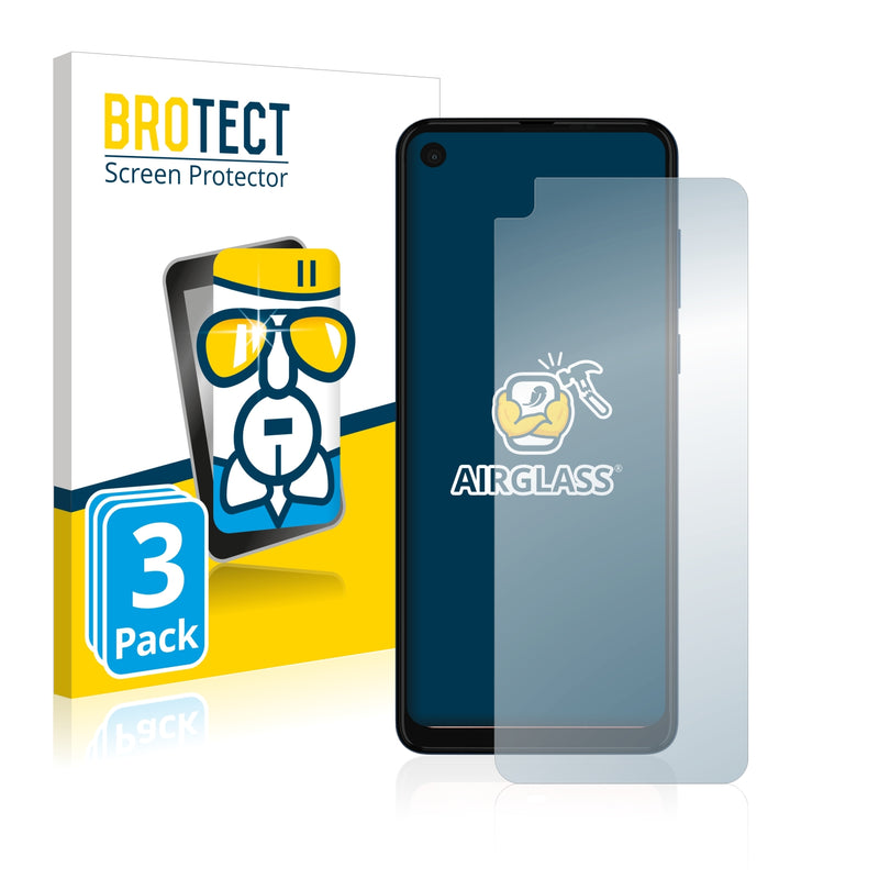 3x BROTECT AirGlass Glass Screen Protector for Motorola One Vision