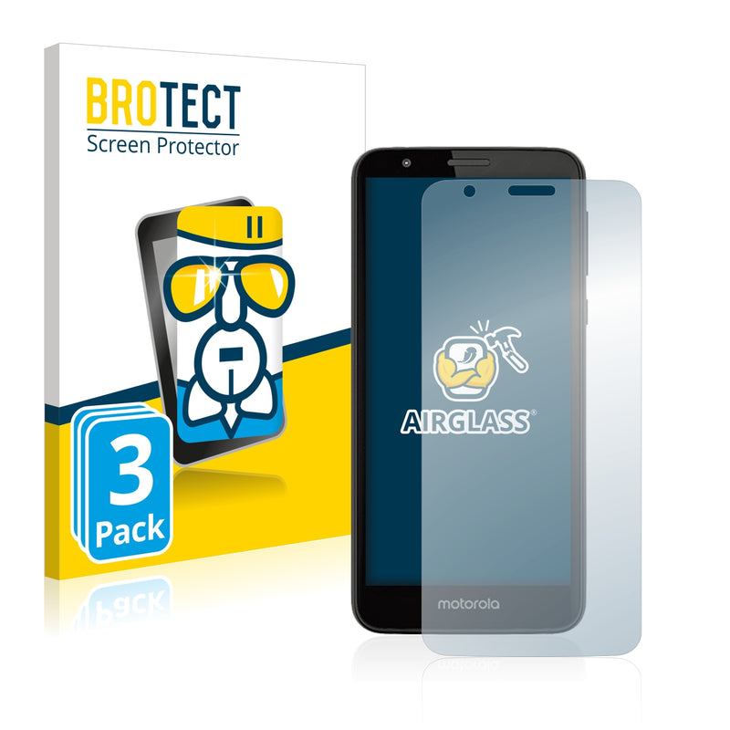 3x BROTECT AirGlass Glass Screen Protector for Motorola Moto E6