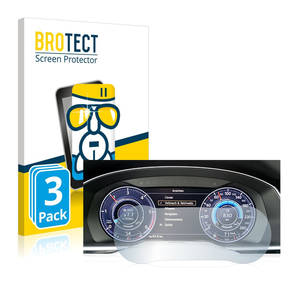 3x BROTECT AirGlass Glass Screen Protector for Volkswagen Passat Active Info Chockpit 12.3