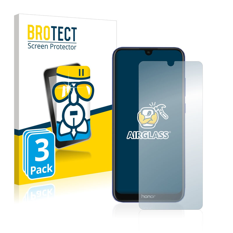 3x BROTECT AirGlass Glass Screen Protector for Honor 8A Prime