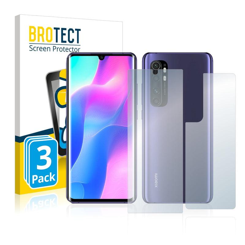 3x BROTECT AirGlass Glass Screen Protector for Xiaomi Mi Note 10 Lite (Front + Back)