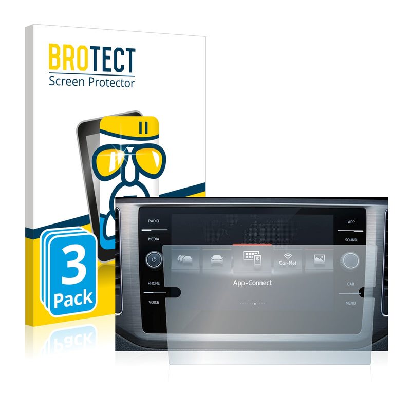 3x BROTECT AirGlass Glass Screen Protector for Volkswagen Golf Sportsvan 2020 Infotainment System