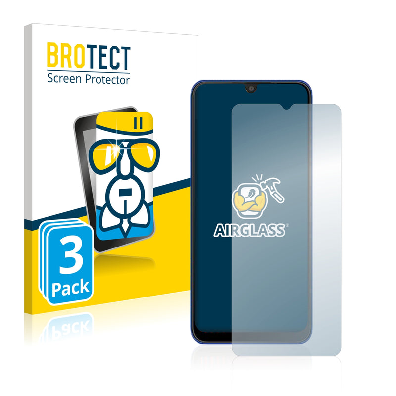 3x BROTECT AirGlass Glass Screen Protector for Yezz Art 2 Pro