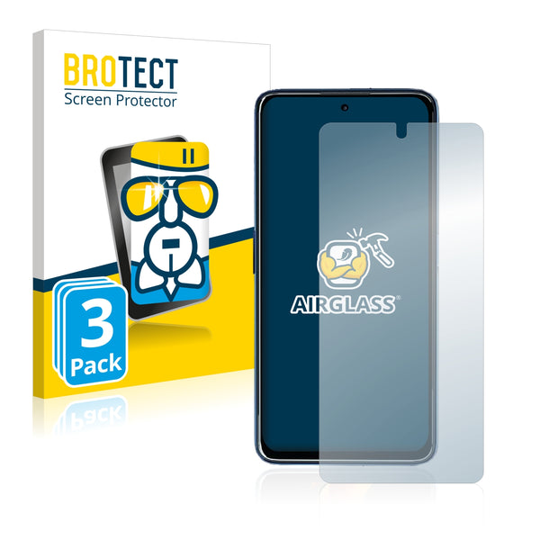 3x BROTECT AirGlass Glass Screen Protector for Lava Agni 5G