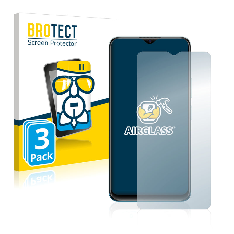 3x BROTECT AirGlass Glass Screen Protector for Vivo Y15A