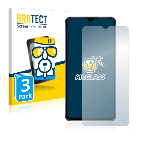 3x BROTECT AirGlass Glass Screen Protector for Vivo Y55s 5G