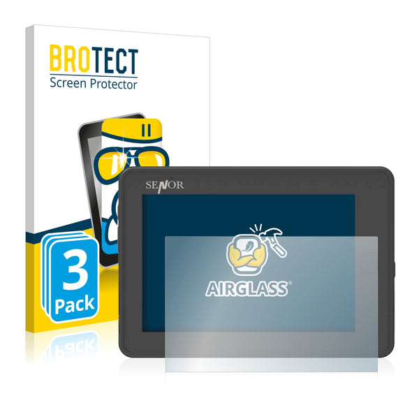 3x BROTECT AirGlass Glass Screen Protector for Senor Hygrolion Tab MPC 10.1
