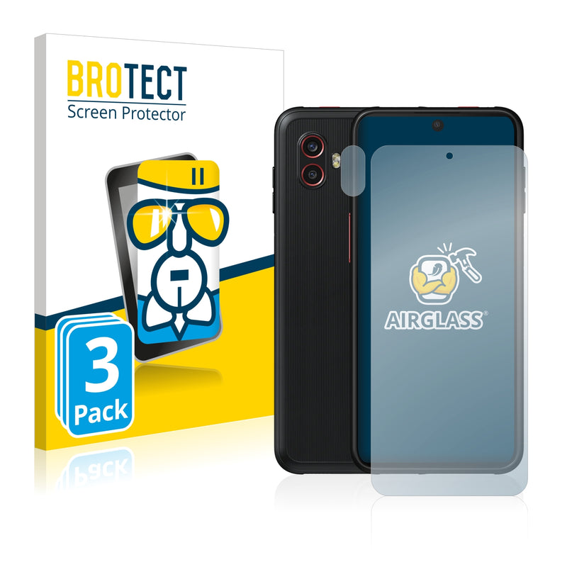 3x BROTECT AirGlass Glass Screen Protector for Samsung Galaxy Xcover 6 Pro (Front + cam)