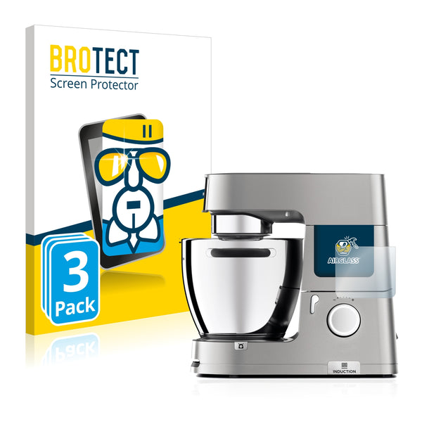 3x BROTECT AirGlass Glass Screen Protector for Kenwood KCL 95 cooking chef XL.