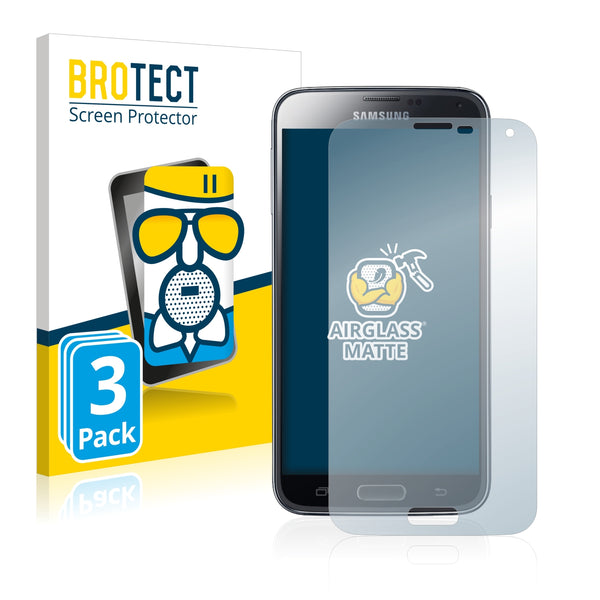 3x BROTECT AirGlass Matte Glass Screen Protector for Samsung Galaxy S5